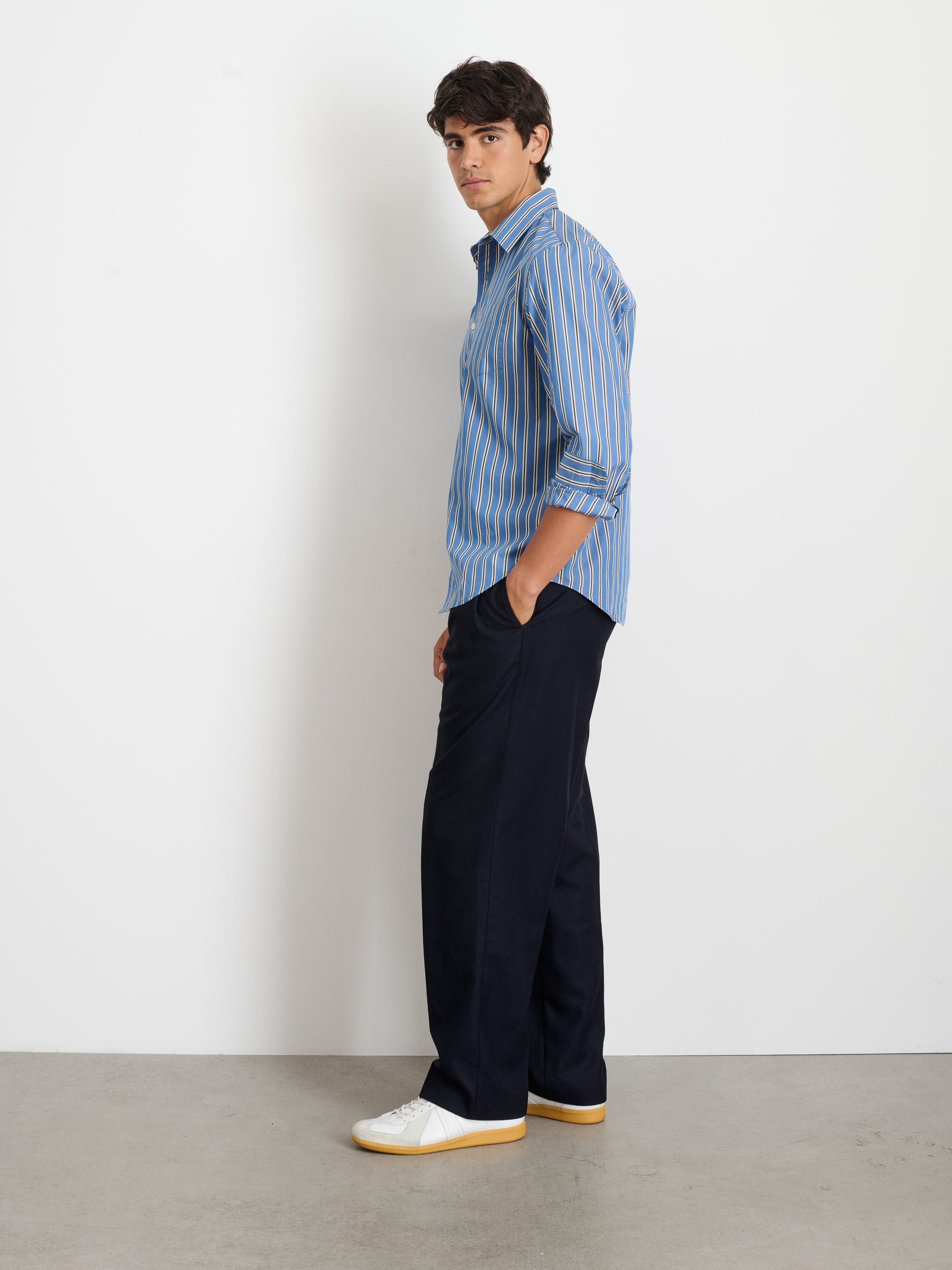 Alex Mill The Mill Shirt in Halo Stripe - Blue/Ivory