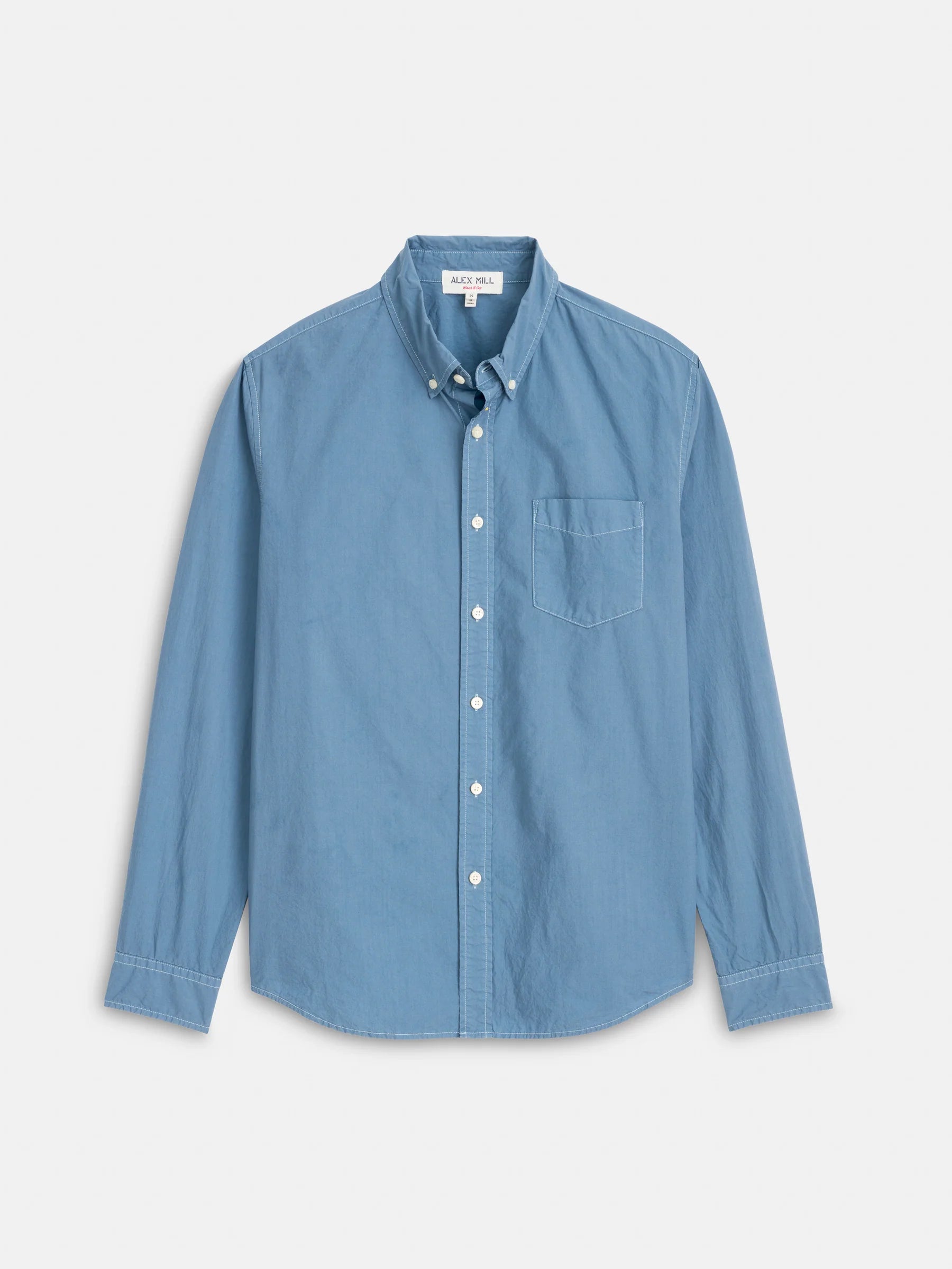 Alex Mill Mill Shirt In Cotton Poplin- Faded Dalft Blue