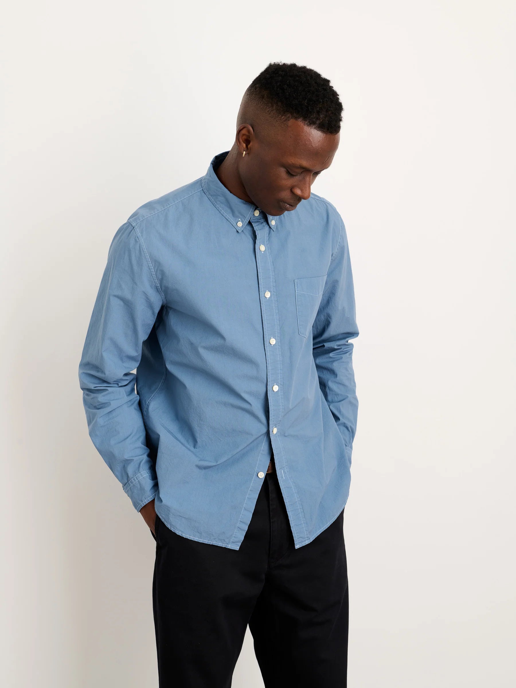 Alex Mill Mill Shirt In Cotton Poplin- Faded Dalft Blue