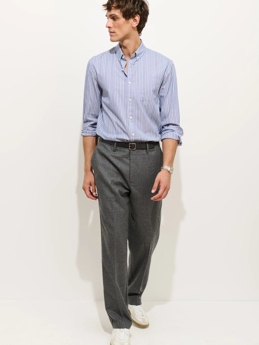 Alex Mill Mill Striped Shirt in Cotton Poplin- Blue Stripe