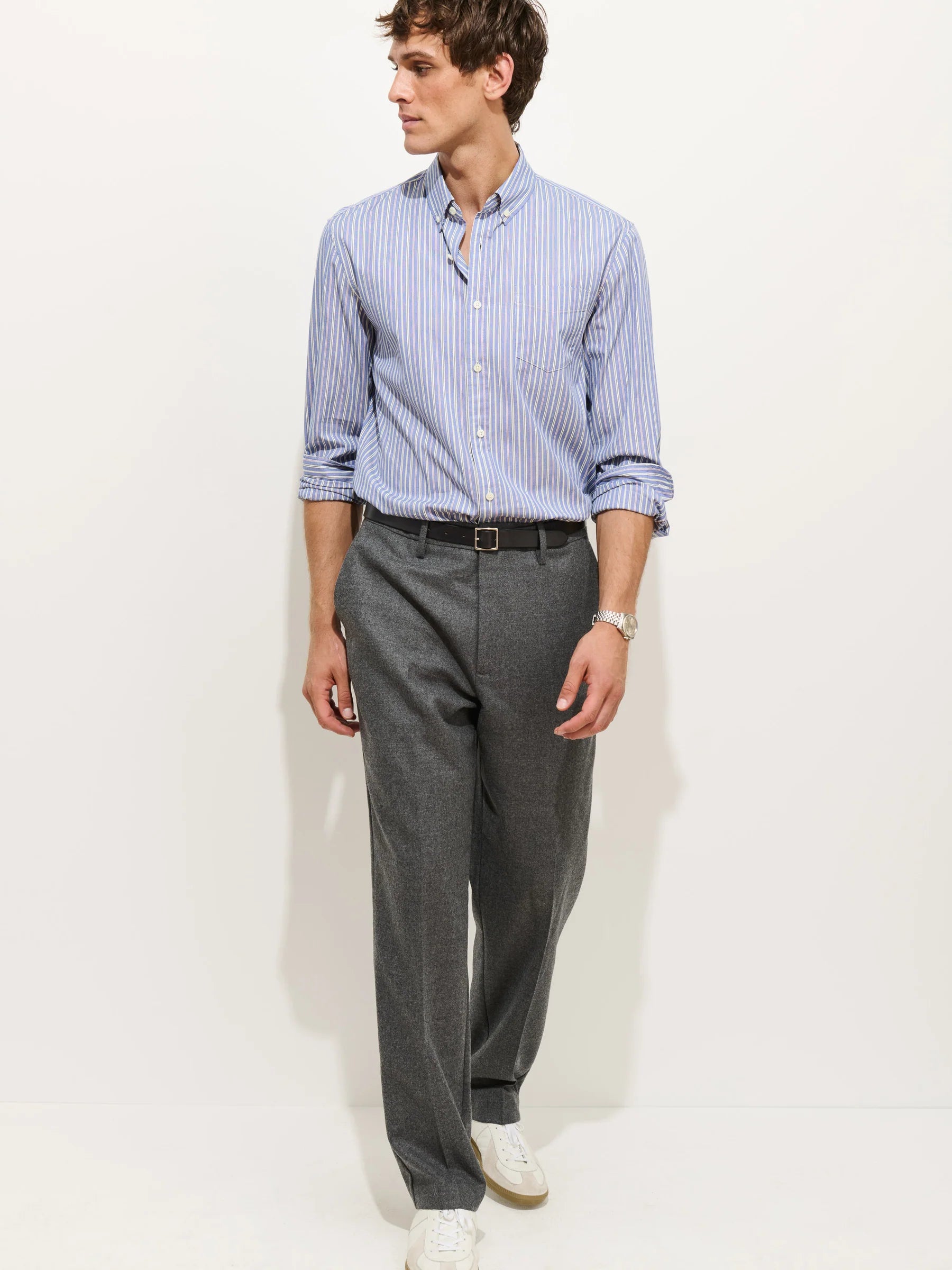 Alex Mill Mill Striped Shirt in Cotton Poplin- Blue Stripe