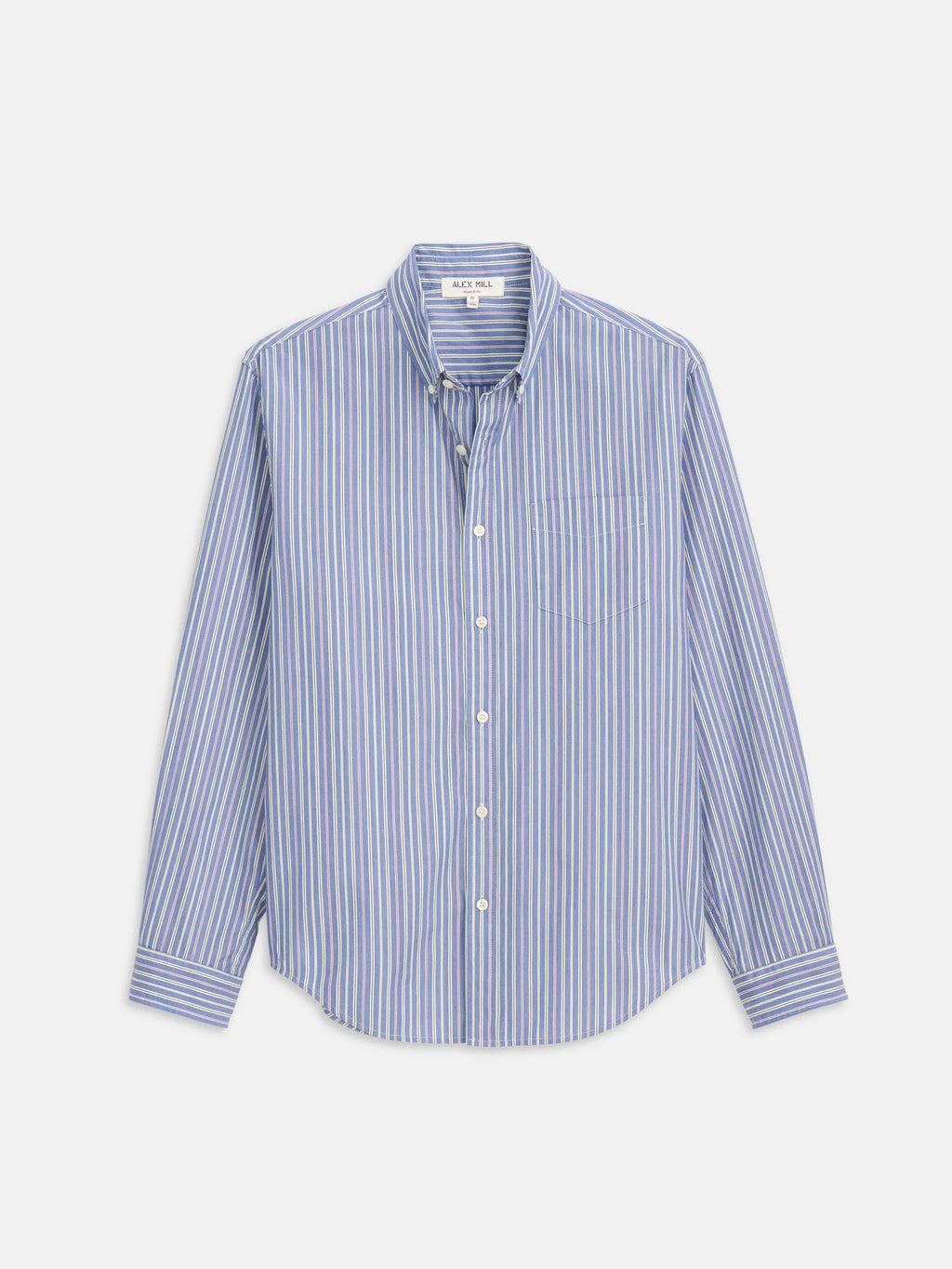 Alex Mill Mill Striped Shirt in Cotton Poplin- Blue Stripe
