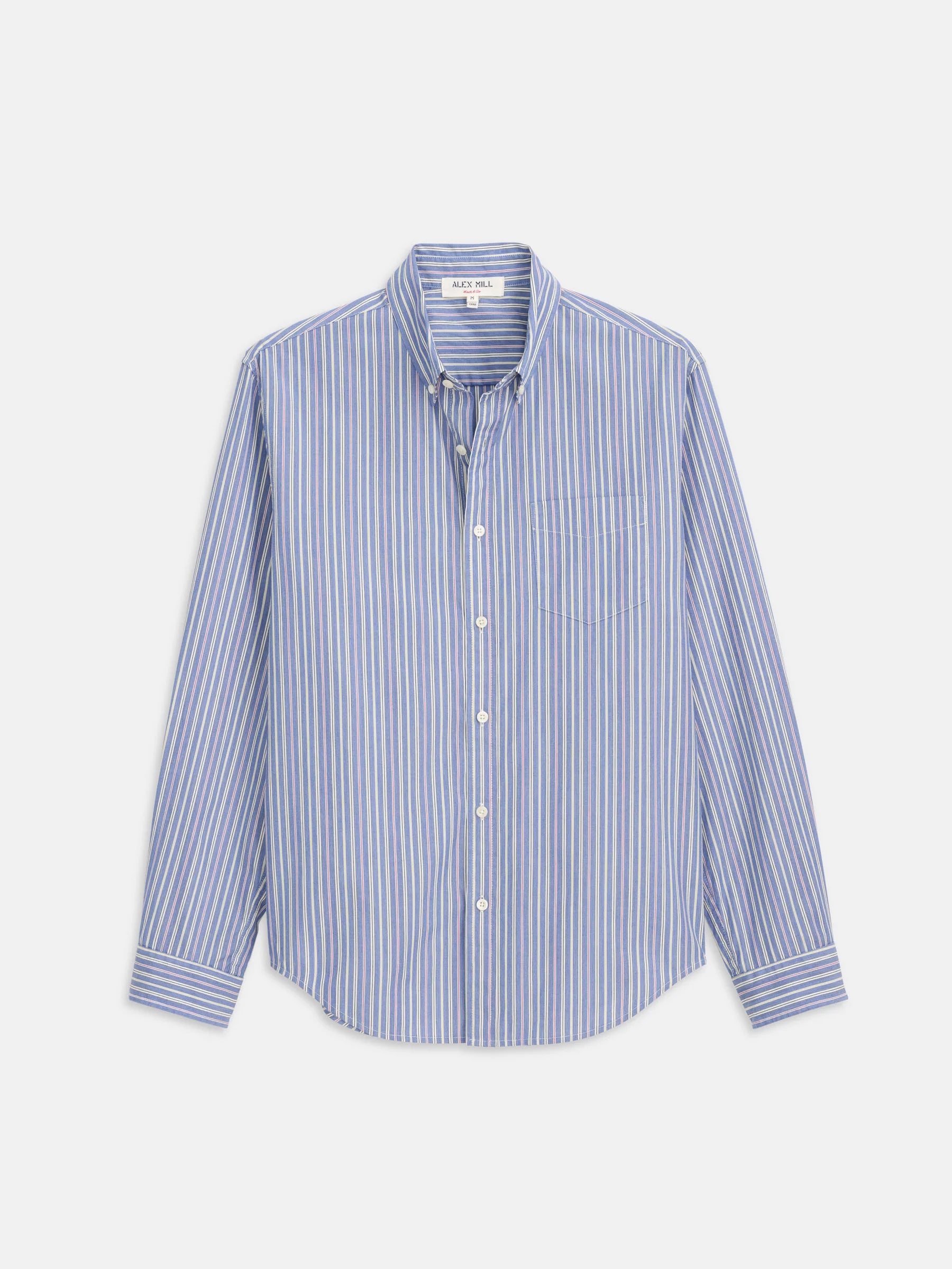 Alex Mill Mill Striped Shirt in Cotton Poplin- Blue Stripe