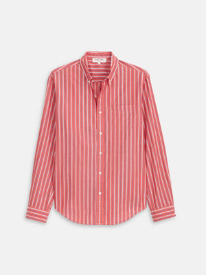 Alex Mill Mill Striped Shirt in Cotton Poplin- Red Multi Stripe
