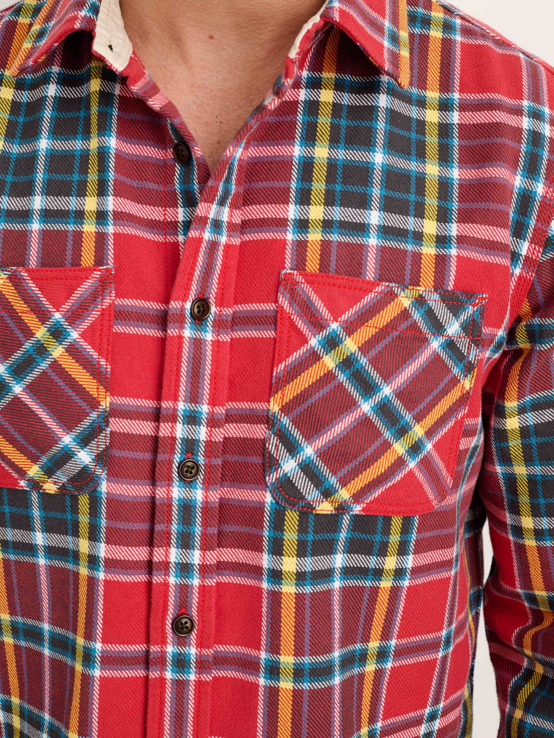 Alex Mill Chore Shirt In Flannel Red