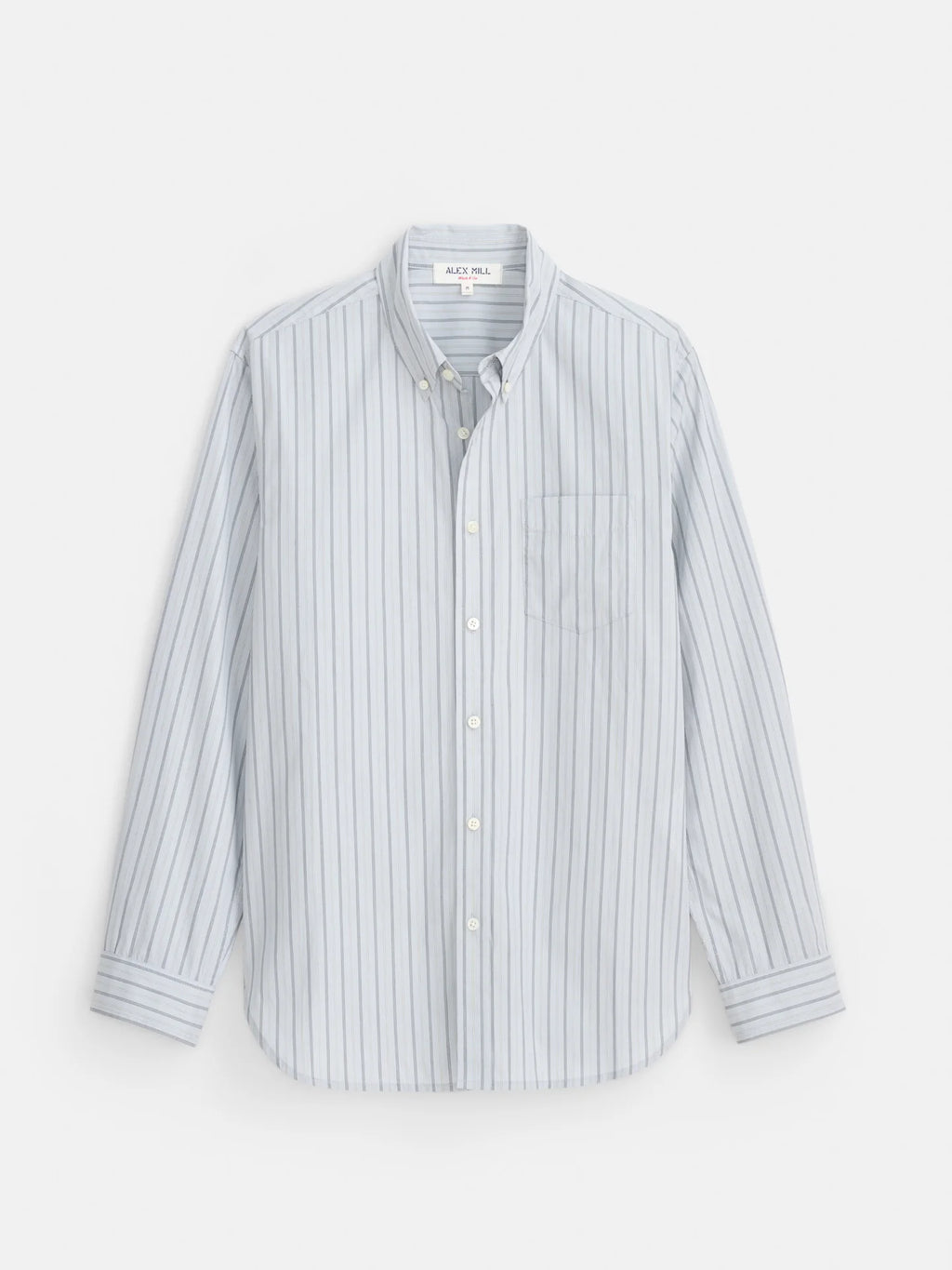Alex Mill Mill Striped Shirt in Cotton Poplin - Calm Blue