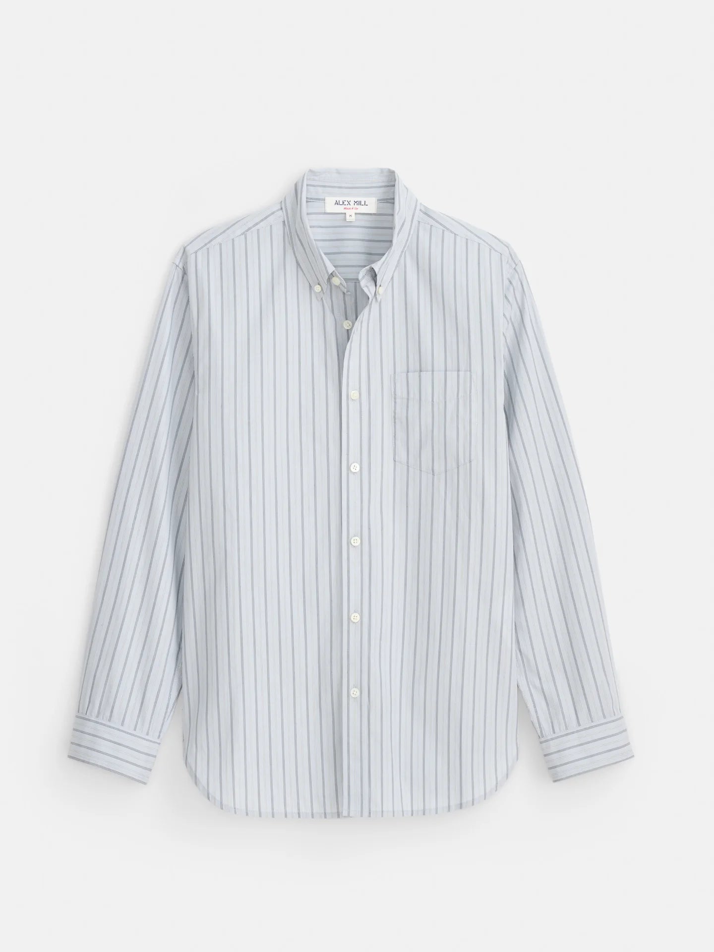 Alex Mill Mill Striped Shirt in Cotton Poplin - Calm Blue