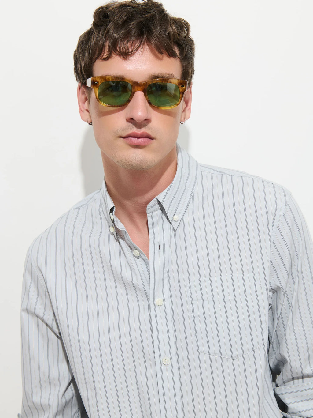 Alex Mill Mill Striped Shirt in Cotton Poplin - Calm Blue