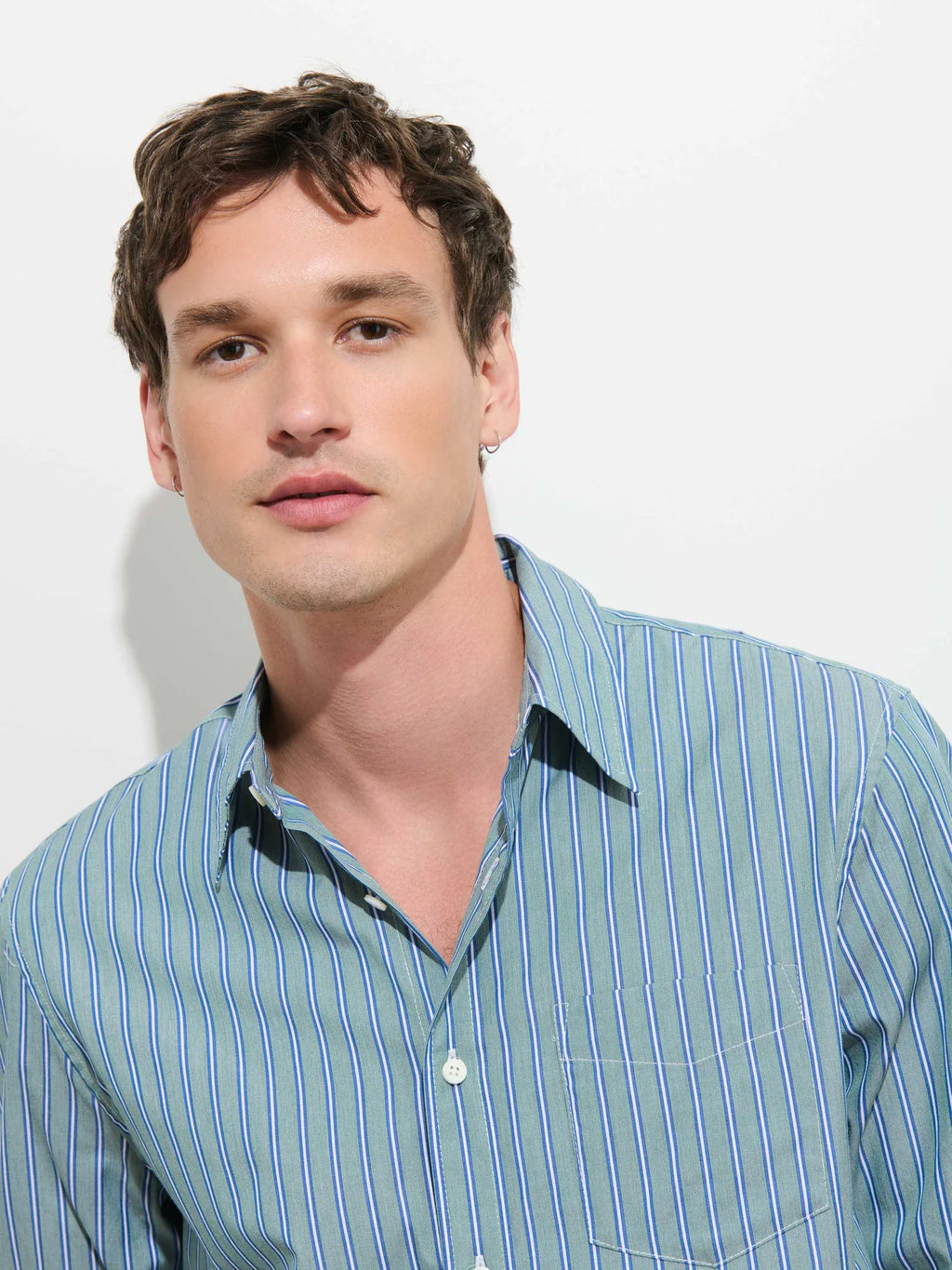 Alex Mill Mill Dress Shirt In Eoe Stripe - Green Stripe