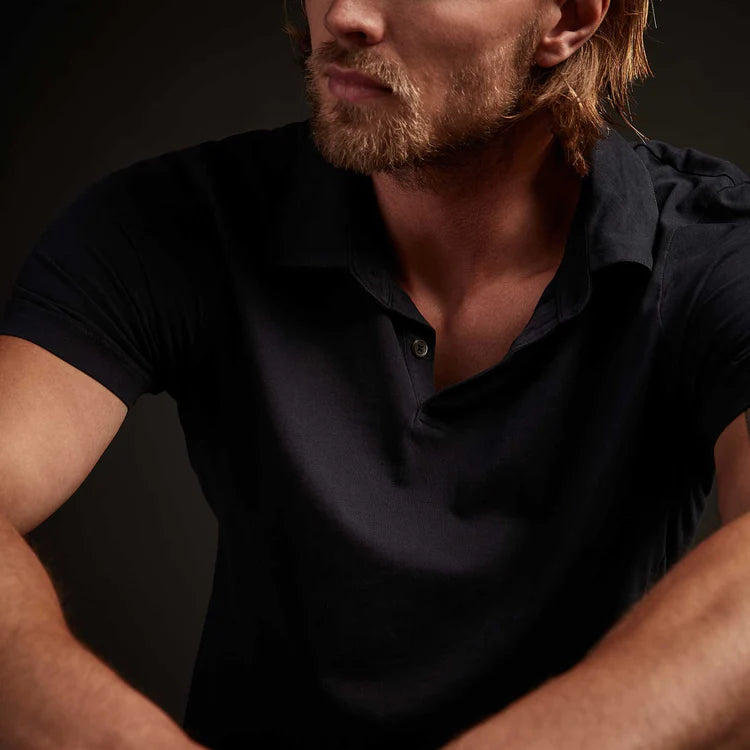 James Perse Sueded Jersey Polo - Deep