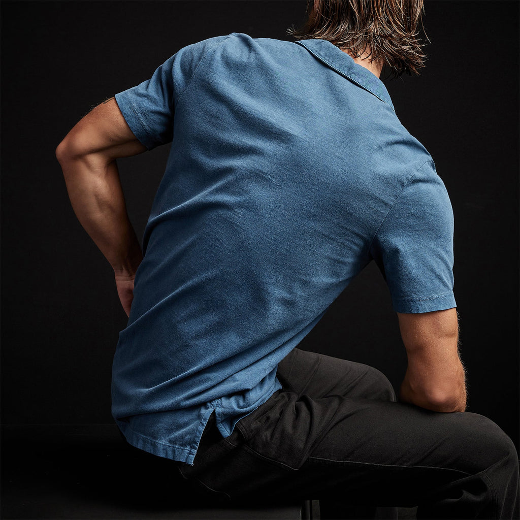 James Perse Sueded Jersey Polo - Lake Pigment