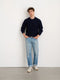 Alex Mill Jordan Sweater in Washed Cashmere - Navy