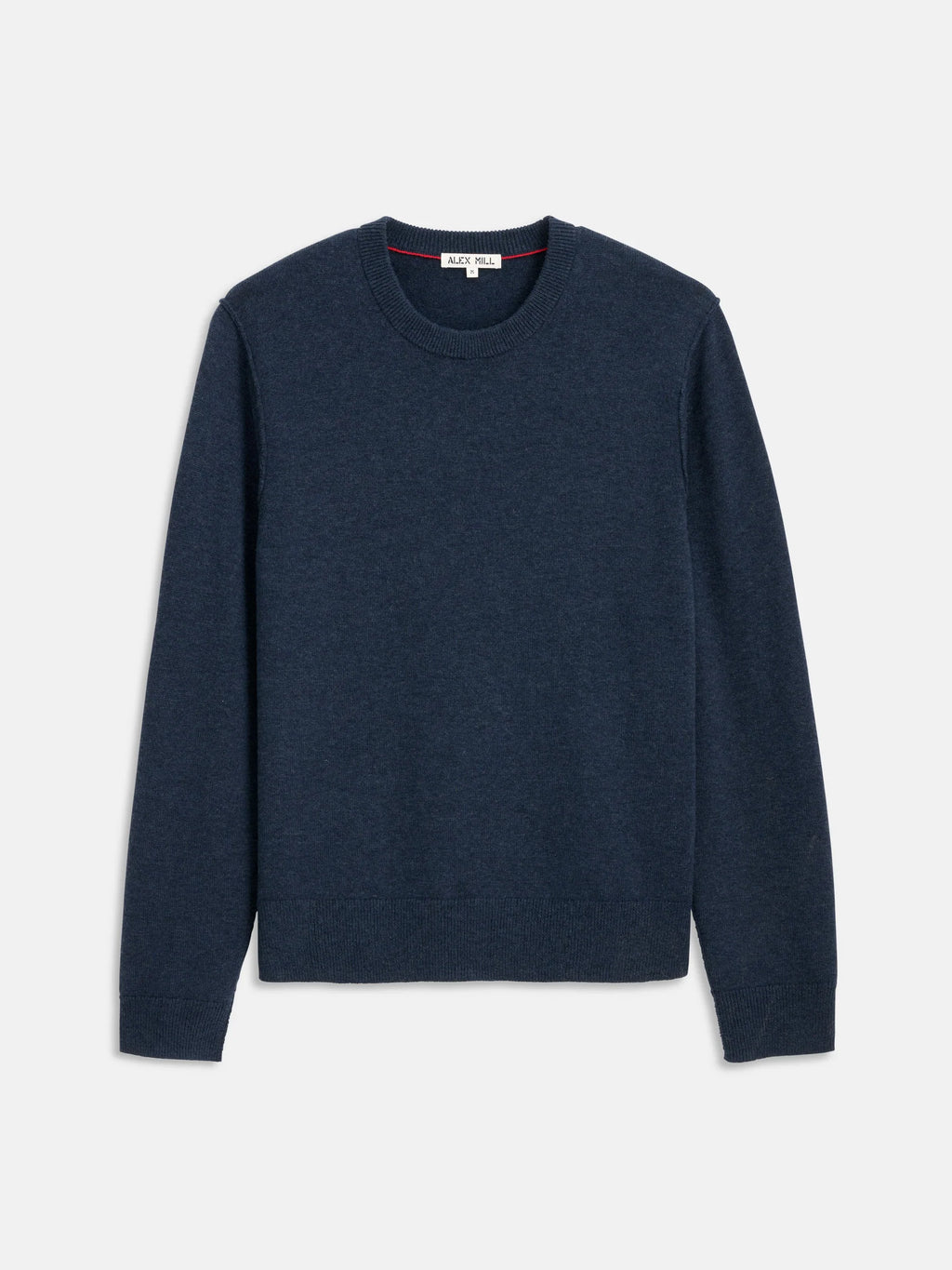 Alex Mill Reverse Seam Crew in Wool Cotton- Heather Navy