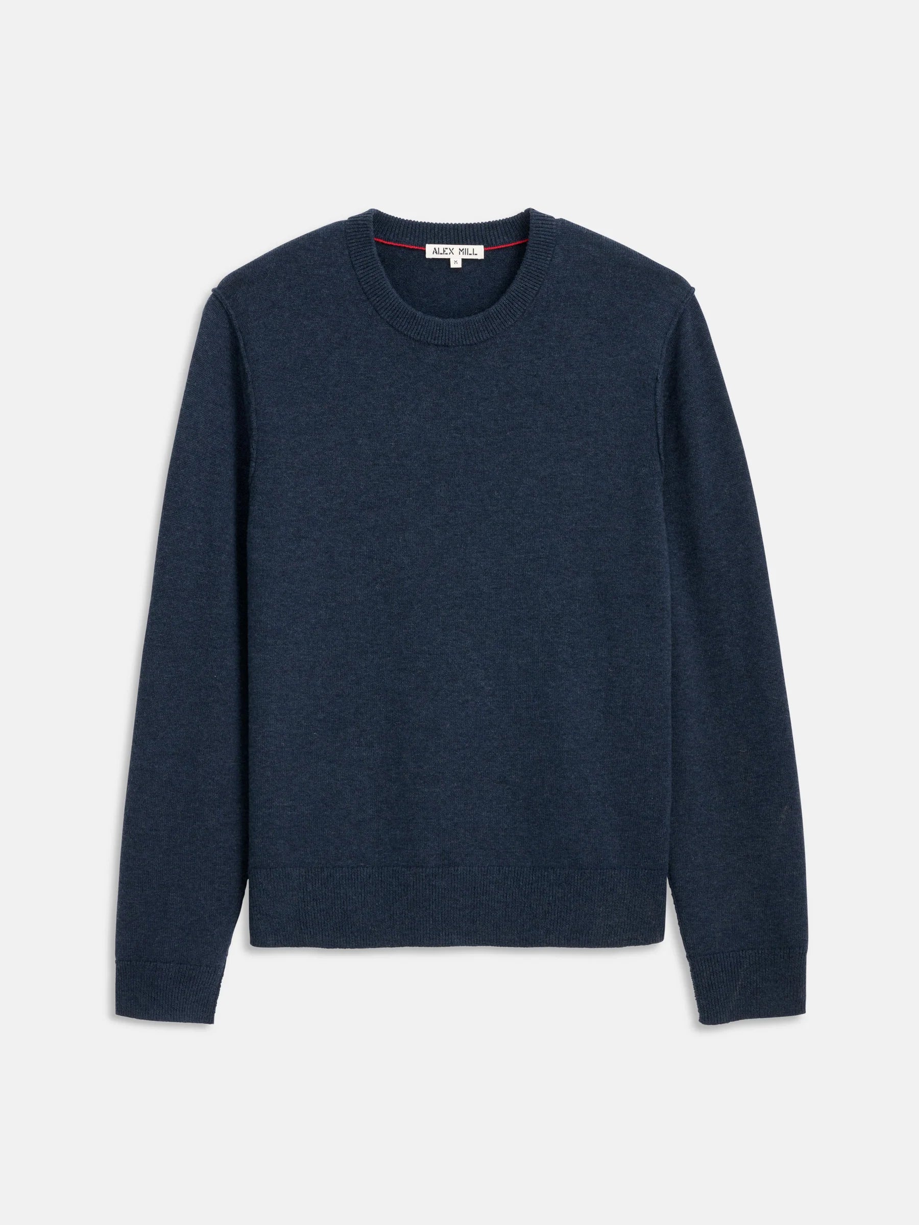 Alex Mill Reverse Seam Crew in Wool Cotton- Heather Navy