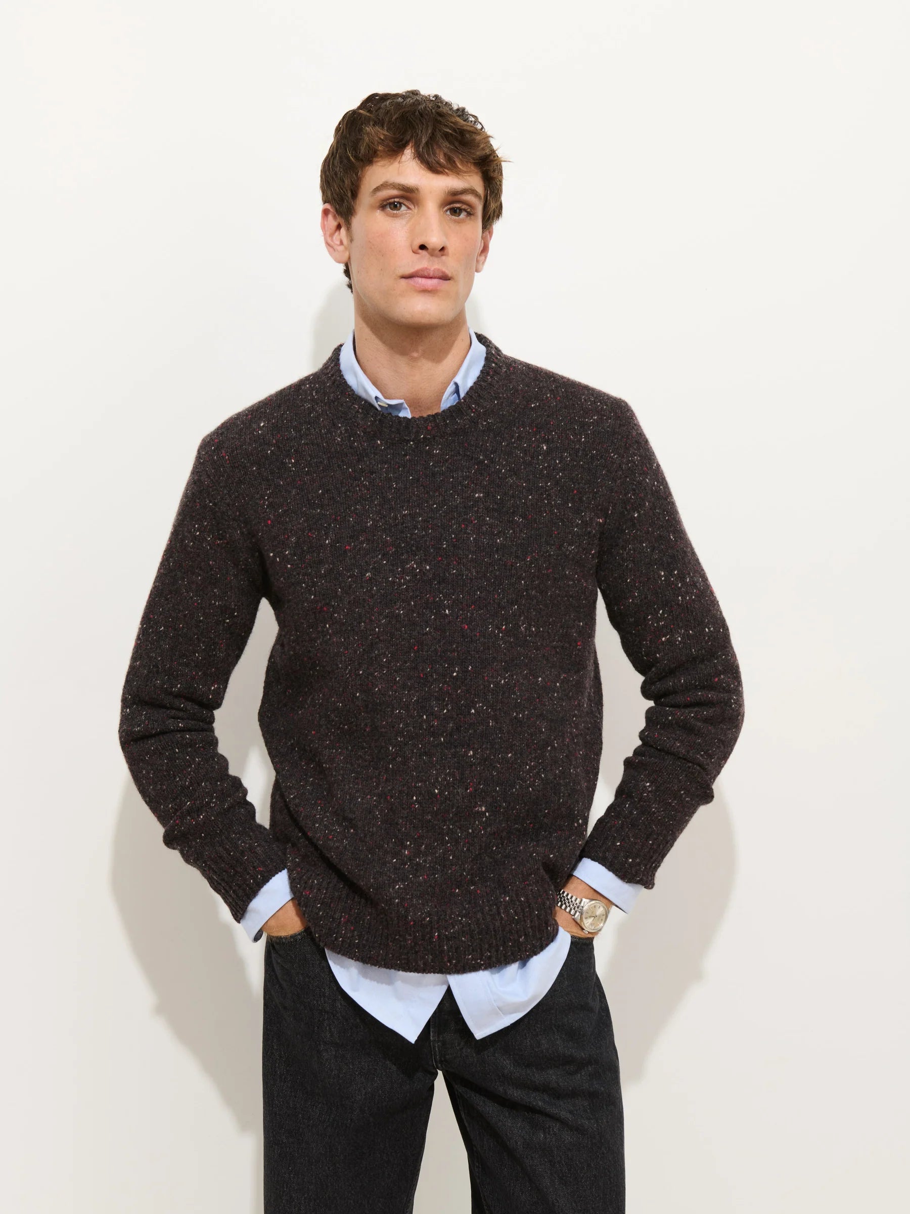 Alex Mill Donegal Crewneck Sweater - Pinot Noir