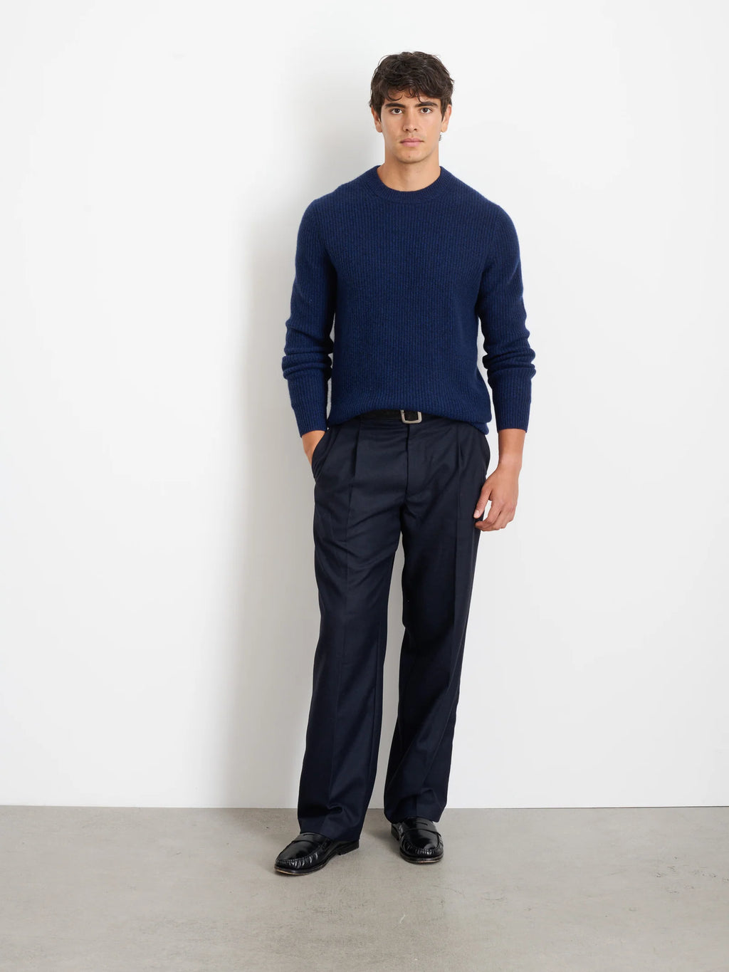 Alex Mill Jordan Sweater in Cashmere- Heather Navy