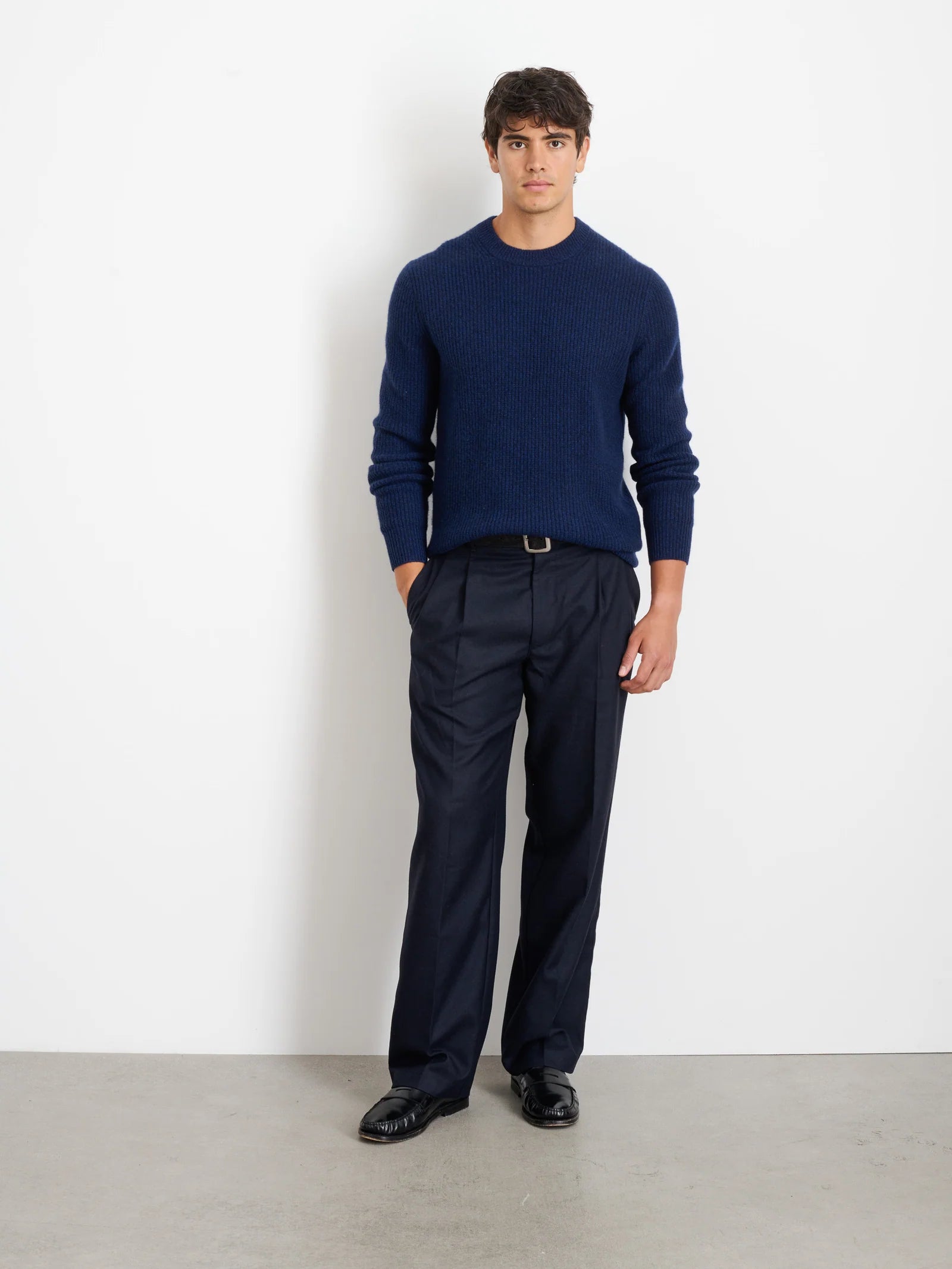 Alex Mill Jordan Sweater in Cashmere- Heather Navy