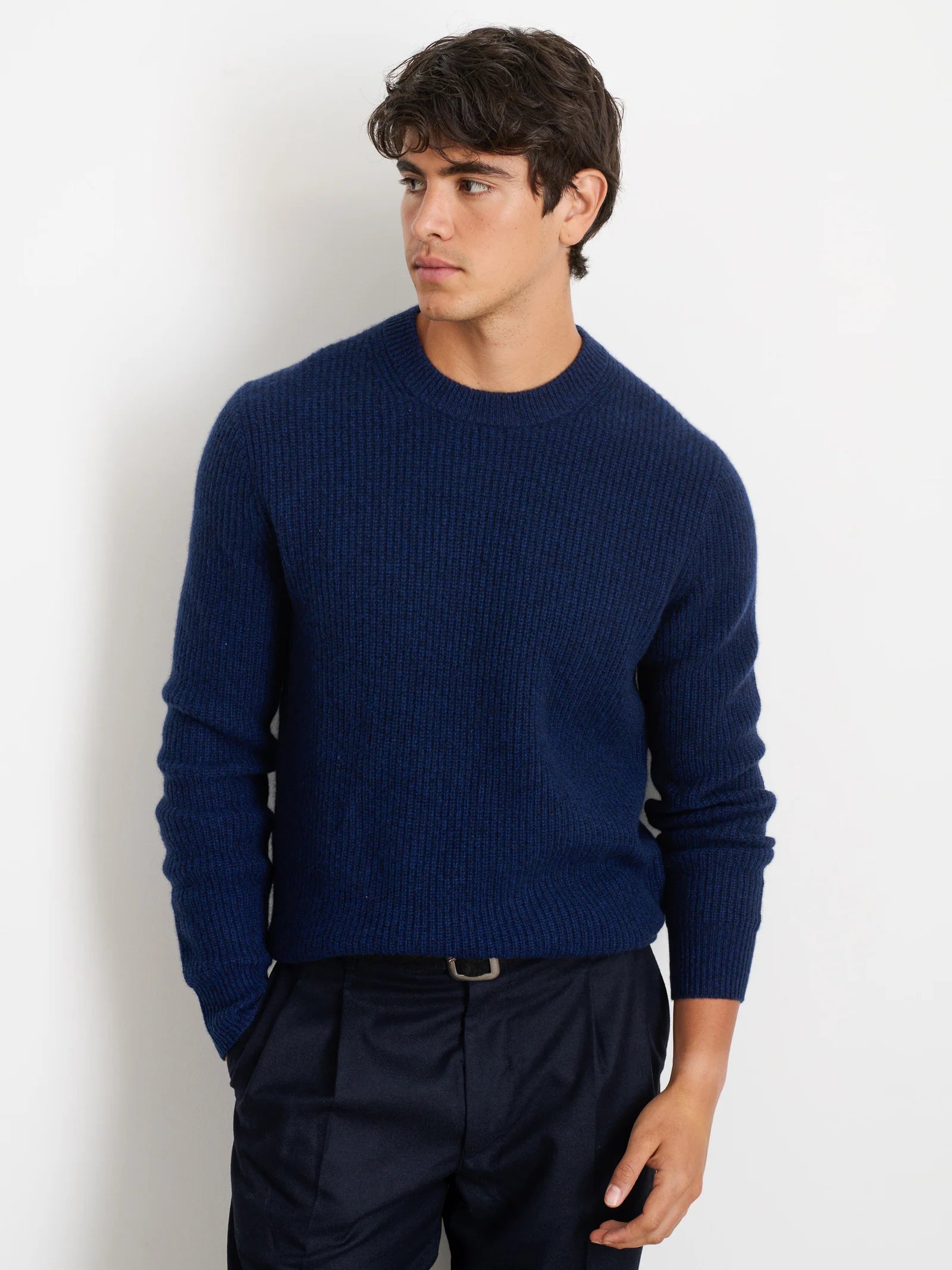 Alex Mill Jordan Sweater in Cashmere- Heather Navy
