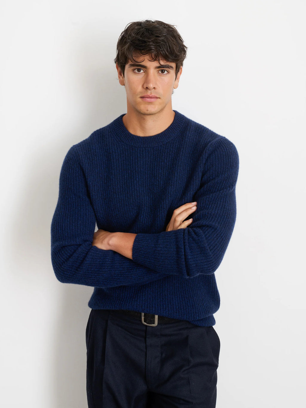 Alex Mill Jordan Sweater in Cashmere- Heather Navy