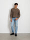 Alex Mill Jordan Sweater in Washed Cashmere - Heather Walnut