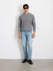 Alex Mill Jordan Sweater in Washed Cashmere - Marled Heather Grey