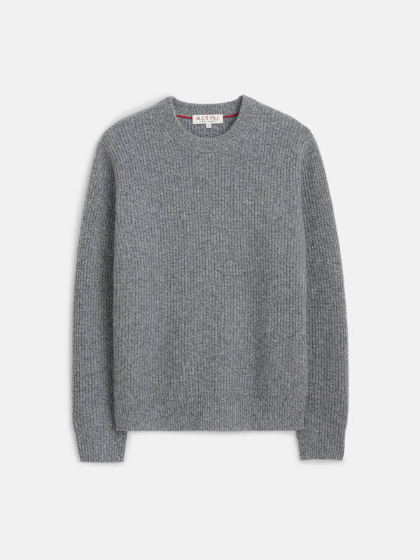 Alex Mill Jordan Sweater in Washed Cashmere - Marled Heather Grey