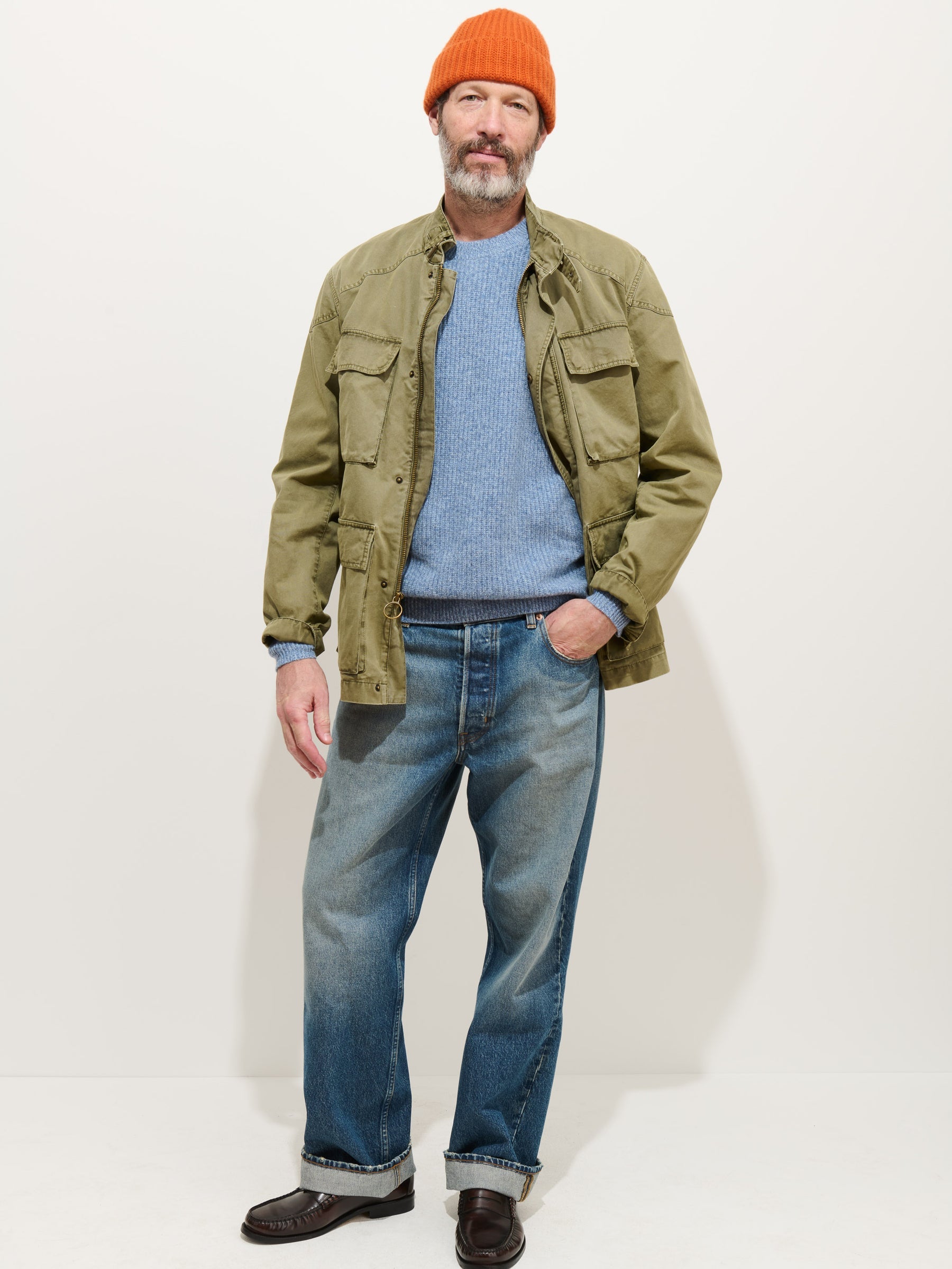 Alex Mill Jordan Sweater in Cashmere - Marled Stonewash