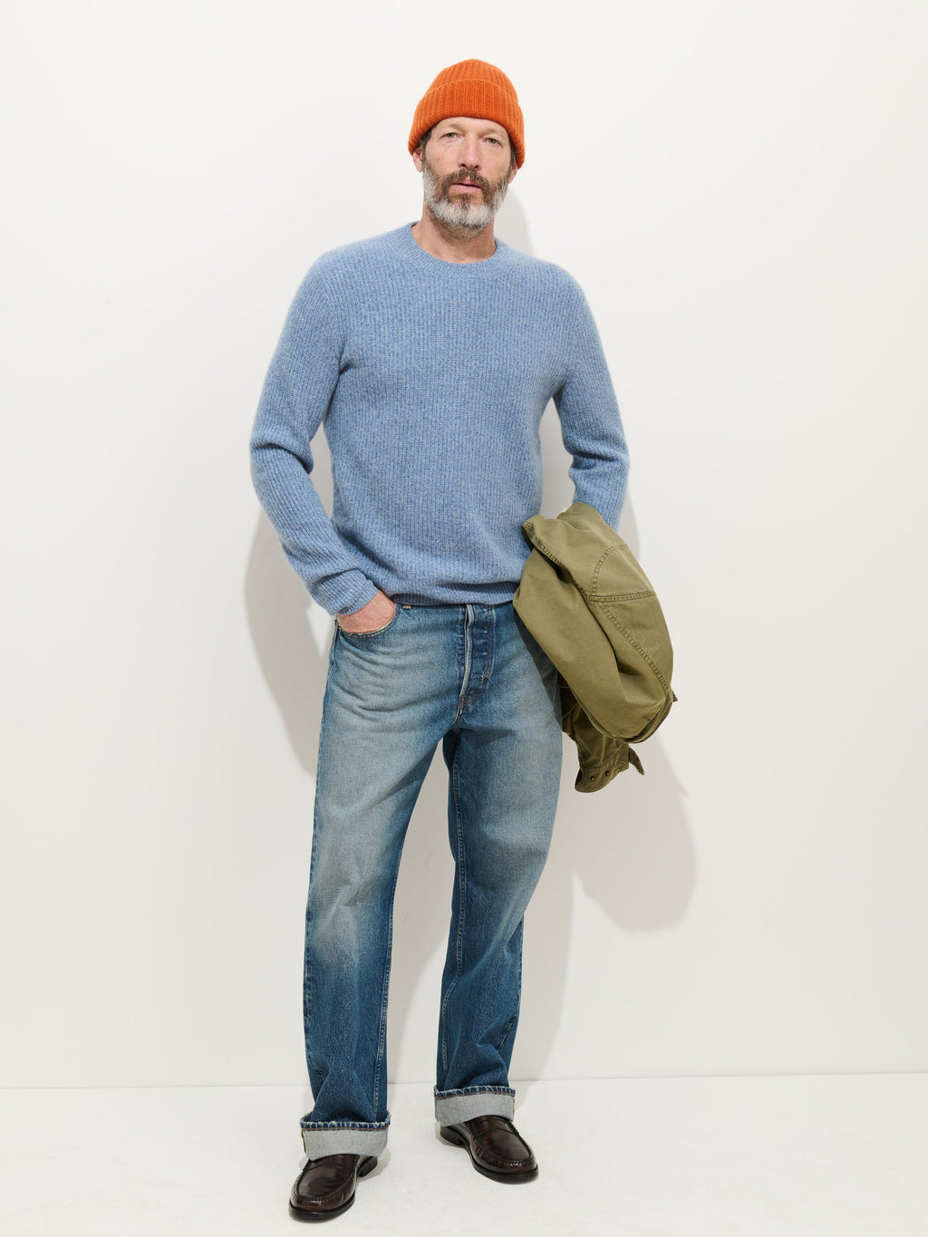Alex Mill Jordan Sweater in Cashmere - Marled Stonewash