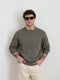 Alex Mill Gabriel Crewneck Sweater In Cotton Linen  - Heather Olive