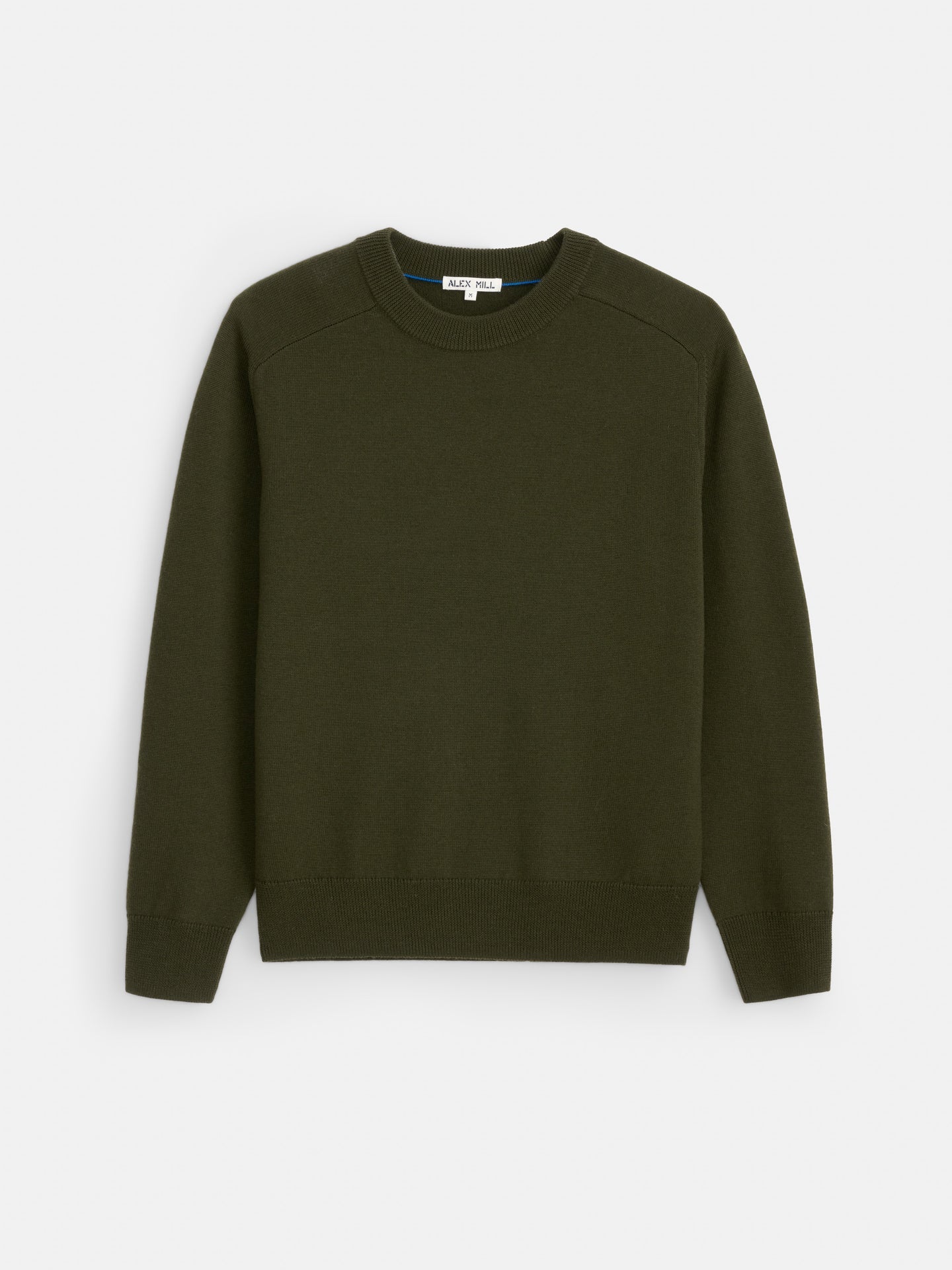Alex Mill The Winston Crewneck Sweater in Wool - Deep Olive