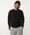 Merz b. Schwanen MWCC01 Men's Pullover, Ribbed Structure, Merino Wool, Classic Fit - Deep Black