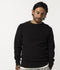 Merz b. Schwanen MWCC01 Men's Pullover, Ribbed Structure, Merino Wool, Classic Fit - Deep Black