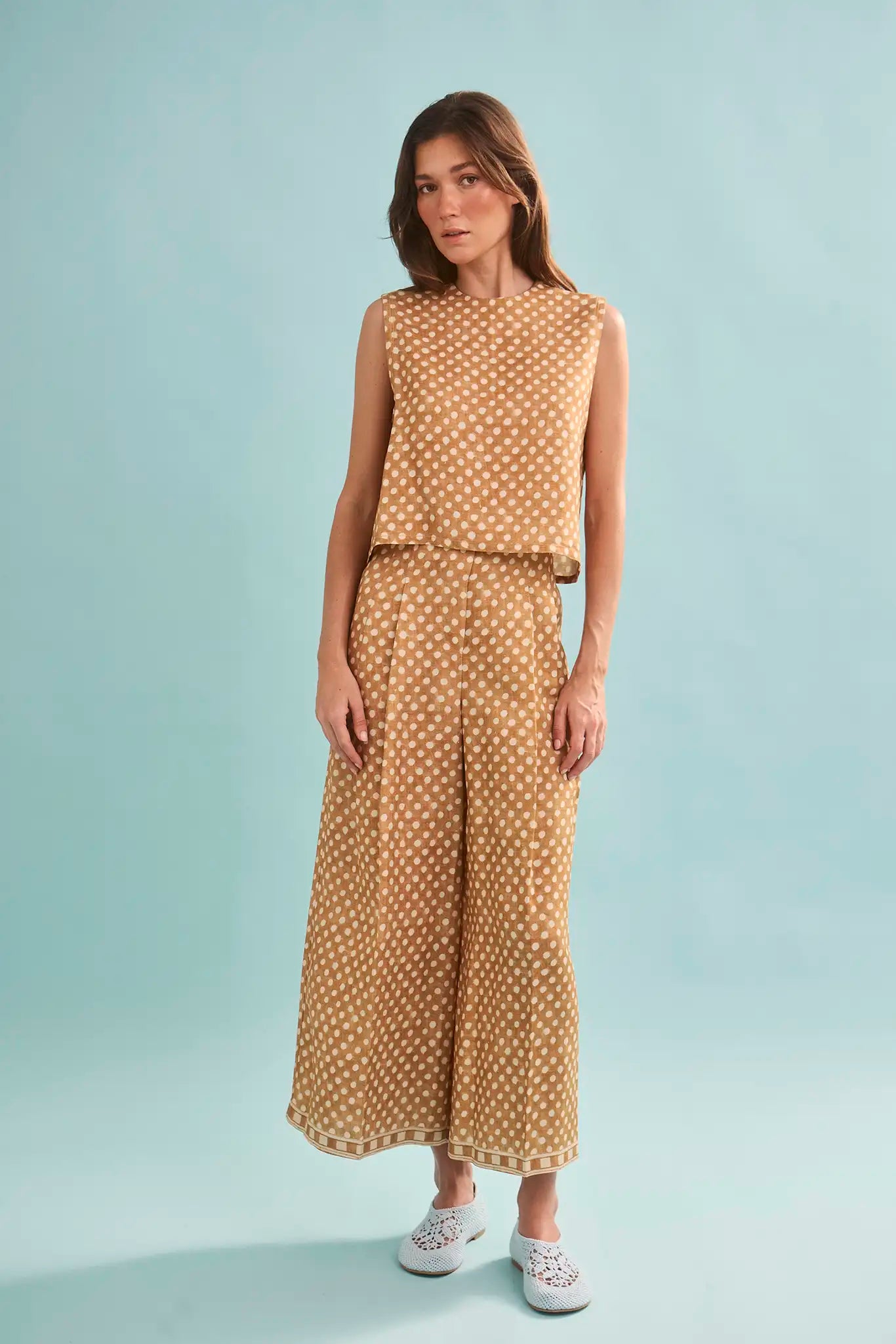 Hunter Bell Manning Top - Coconut Sand Dot