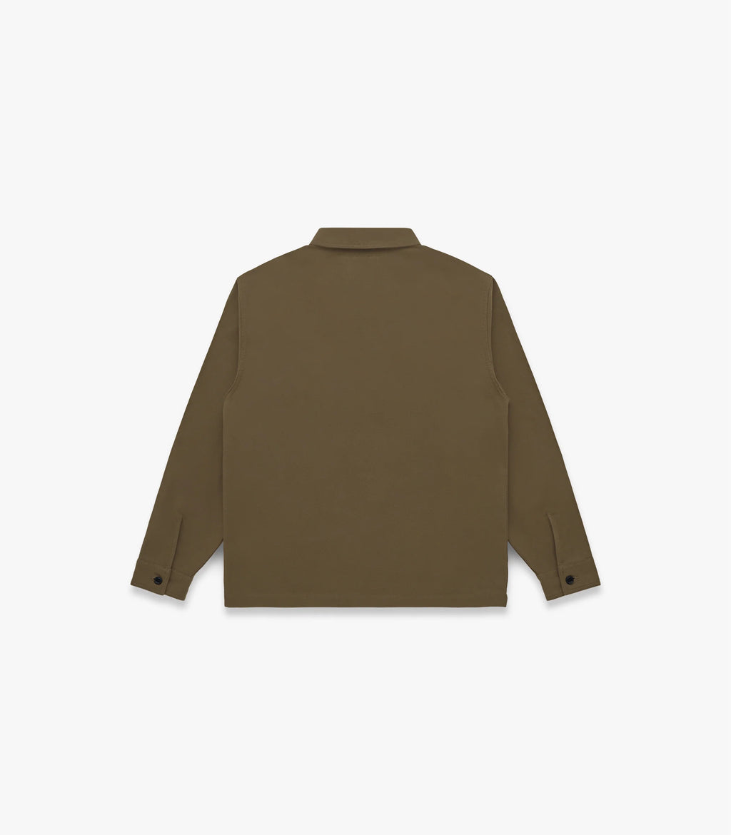 Knickerbocker Market Compact Cotton Overshirt - Moss