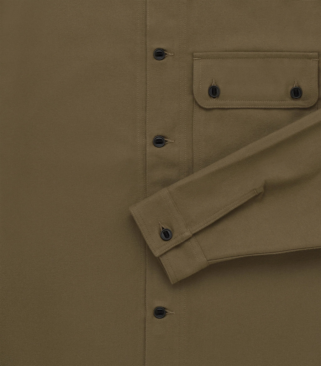 Knickerbocker Market Compact Cotton Overshirt - Moss