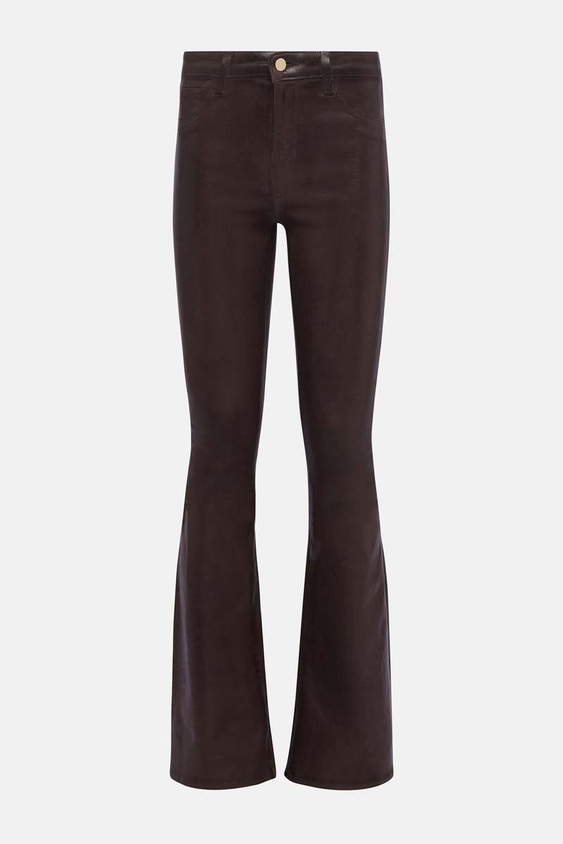L'Agence Marty High Rise Flare  - Espresso Coated