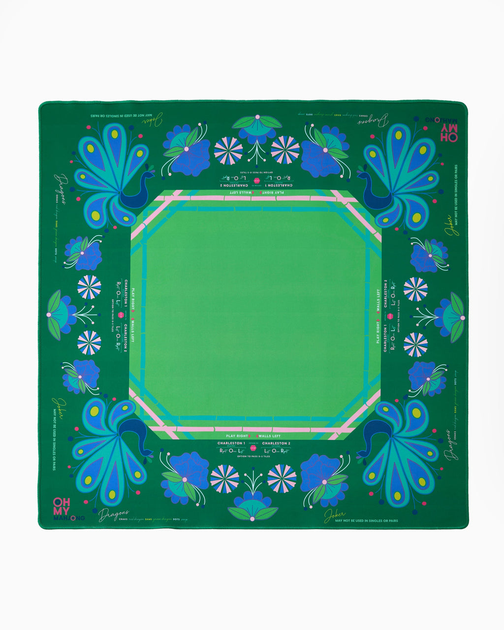 Oh My Mahjong Birdie Green Mahjong Mat