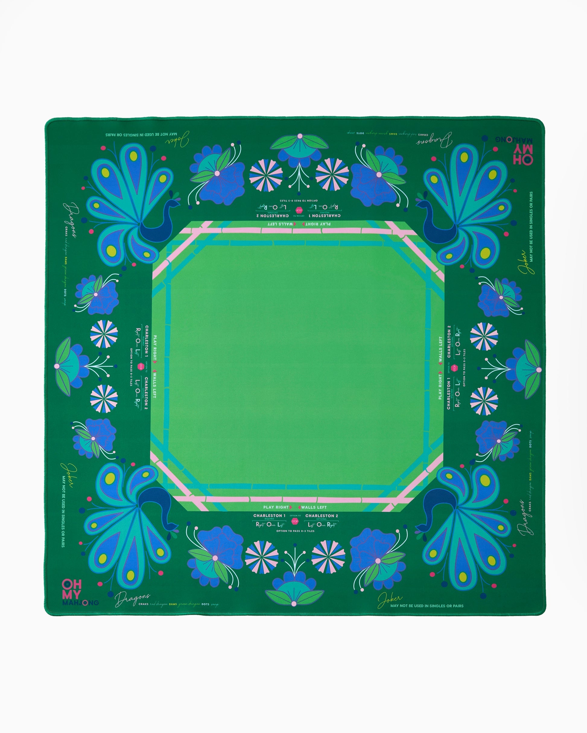 Oh My Mahjong Birdie Green Mahjong Mat