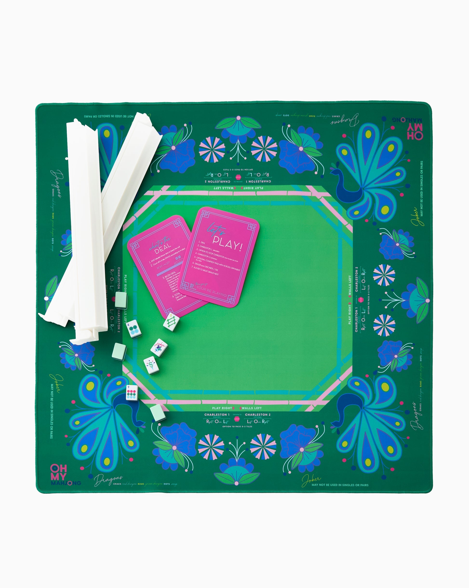 Oh My Mahjong Birdie Green Mahjong Mat