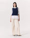 Rag & Bone Meghan Striped Crochet-Trim Sweater Vest - Navy