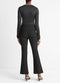 Vince Mid-Rise Pintuck Crop Flare Pant in Black