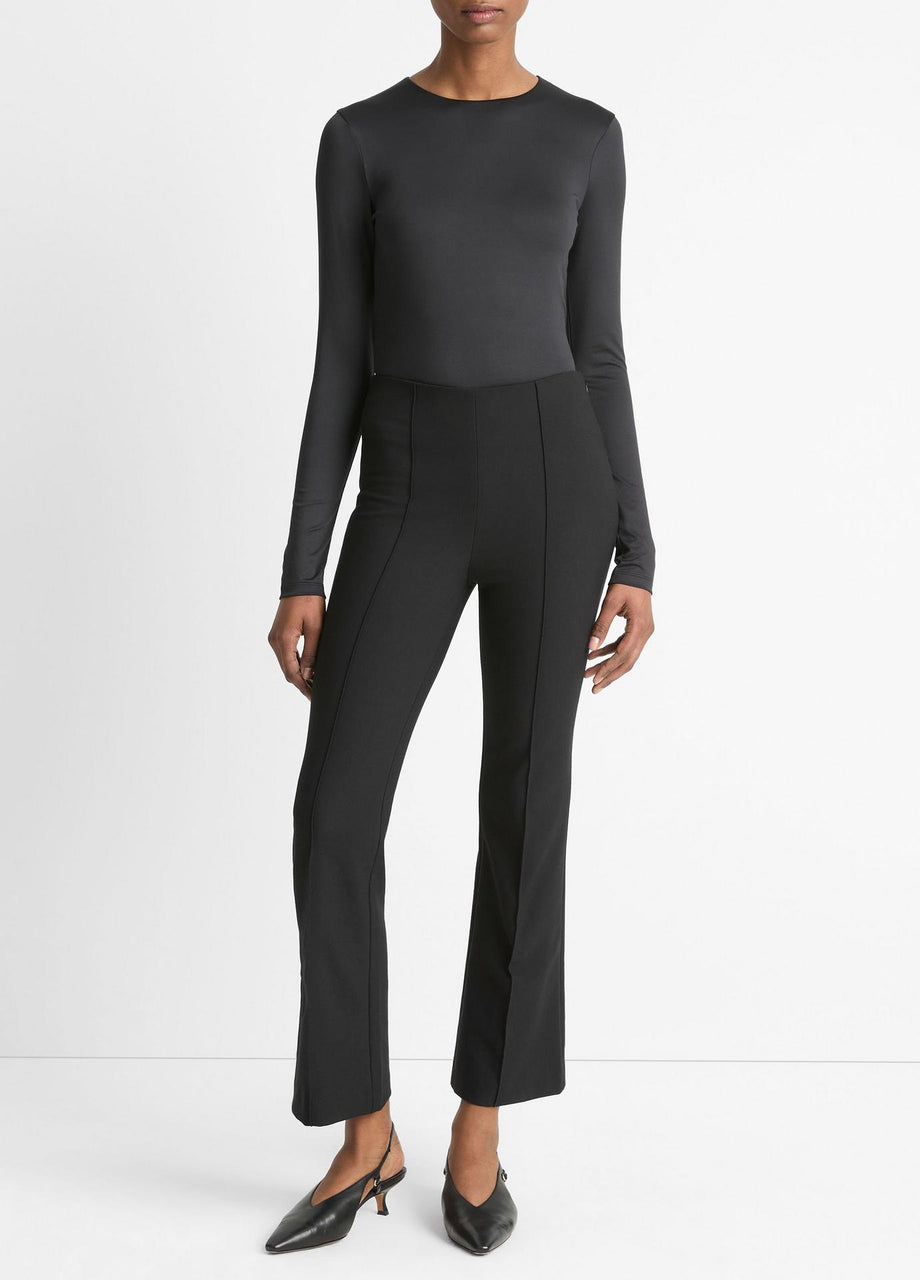 Vince Mid-Rise Pintuck Crop Flare Pant in Black