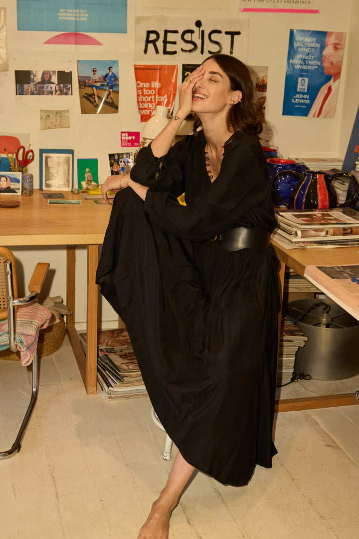 Natalie Martin Fiore Maxi - Black Silk