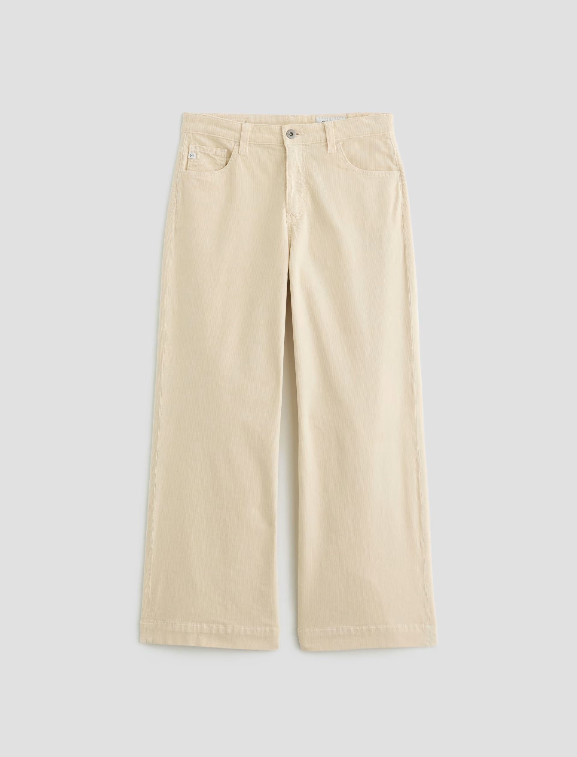 Saige Wide Leg Crop Corduroy Mid-Rise Fit - Opal Stone