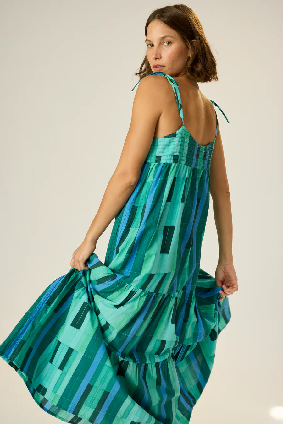 Natalie Martin Melanie Dress - Sea Glass Cotton Green Quattro Tizi Natalie Martin Melanie Dress - Sea Glass Cotton Green Quattro Tizi
