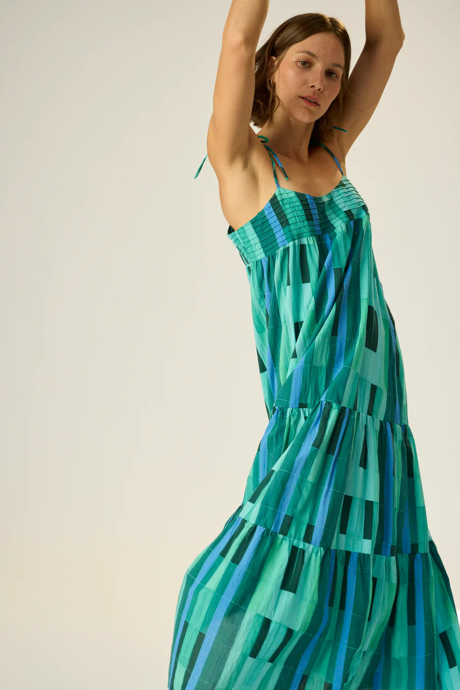 Natalie Martin Melanie Dress  - Sea Glass Cotton Green