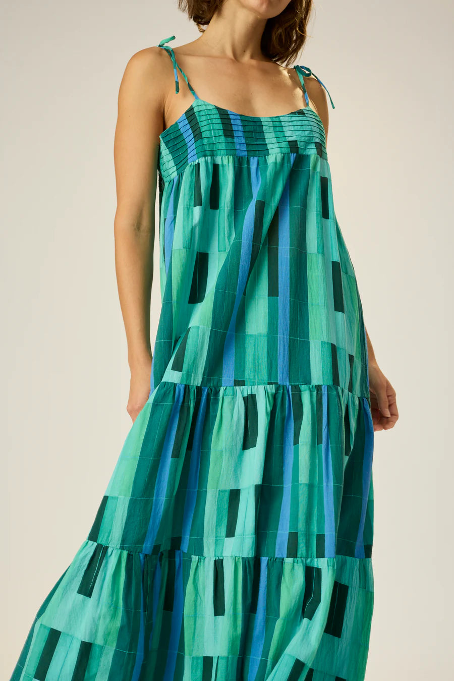 Natalie Martin Melanie Dress  - Sea Glass Cotton Green