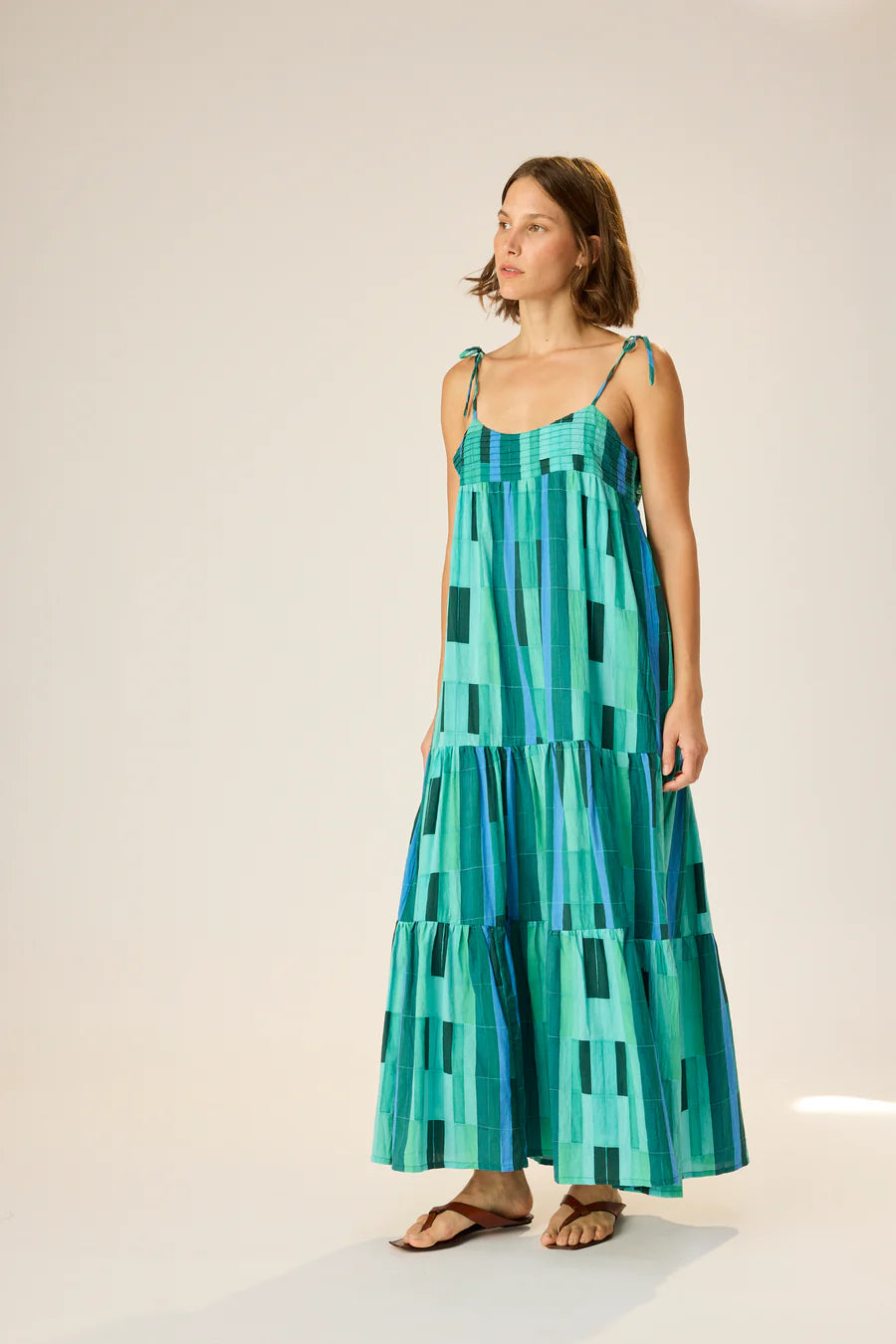 Natalie Martin Melanie Dress  - Sea Glass Cotton Green