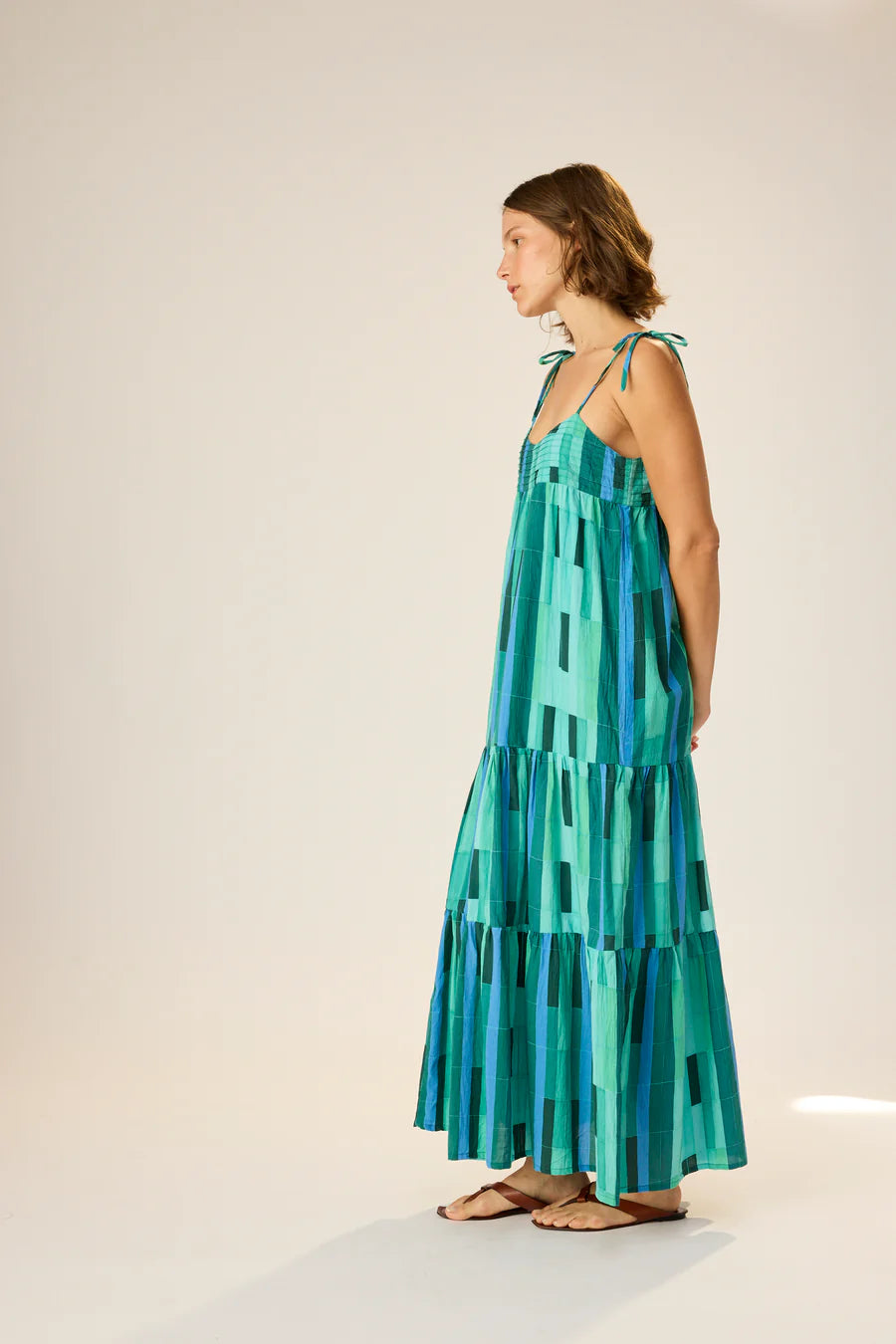 Natalie Martin Melanie Dress  - Sea Glass Cotton Green