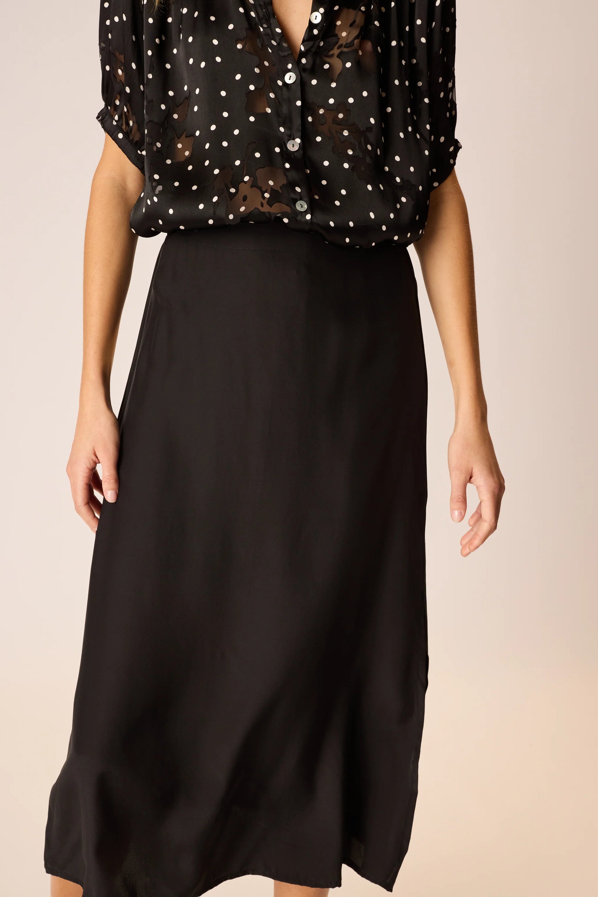 Natalie Martin Anita Skirt - Black Silk